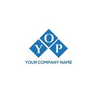 création de logo de lettre yop sur fond blanc. concept de logo de lettre initiales créatives yop. conception de lettre hop. vecteur