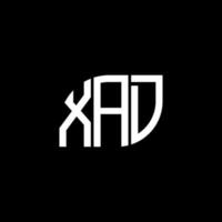 création de logo de lettre xad sur fond noir. concept de logo de lettre initiales créatives xad. conception de lettre xad. vecteur