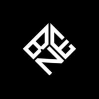 création de logo de lettre bne sur fond noir. concept de logo de lettre initiales créatives bne. conception de lettre bne. vecteur