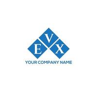 création de logo de lettre evx sur fond blanc. concept de logo de lettre initiales créatives evx. conception de lettre evx. vecteur
