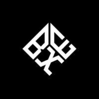 création de logo de lettre bxe sur fond noir. concept de logo de lettre initiales créatives bxe. conception de lettre bxe. vecteur