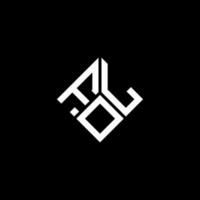 création de logo de lettre fol sur fond noir. concept de logo de lettre initiales créatives fol. conception de lettre fol. vecteur