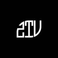 création de logo de lettre ztv sur fond noir. concept de logo de lettre initiales créatives ztv. conception de lettre ztv. vecteur