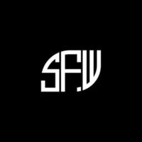 création de logo de lettre sfw sur fond noir. concept de logo de lettre initiales créatives sfw. conception de lettre sfw. vecteur