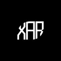 création de logo de lettre xar sur fond noir. concept de logo de lettre initiales créatives xr. conception de lettre xar. vecteur