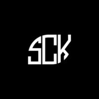 création de logo de lettre sck sur fond noir. concept de logo de lettre initiales créatives sck. conception de lettre sck. vecteur