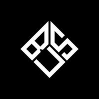 création de logo de lettre de bus sur fond noir. concept de logo de lettre initiales créatives de bus. conception de lettre de bus. vecteur