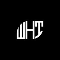 création de logo de lettre wht sur fond noir. wt concept de logo de lettre initiales créatives. conception de lettre blanche. vecteur