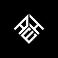 création de logo de lettre aeh sur fond noir. aeh concept de logo de lettre initiales créatives. conception de lettre aeh. vecteur