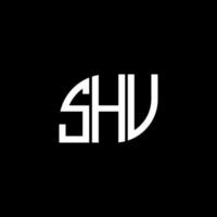 création de logo de lettre shv sur fond noir. concept de logo de lettre initiales créatives shv. conception de lettre shv. vecteur