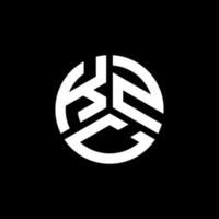 création de logo de lettre kzc sur fond noir. concept de logo de lettre initiales créatives kzc. conception de lettre kzc. vecteur