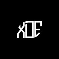 xde lettre design.xde lettre logo design sur fond noir. concept de logo de lettre initiales créatives xde. xde lettre design.xde lettre logo design sur fond noir. X vecteur