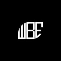 création de logo de lettre wbe sur fond noir. concept de logo de lettre initiales créatives wbe. conception de lettre wbe. vecteur