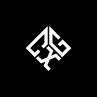 création de logo de lettre cxg sur fond noir. concept de logo de lettre initiales créatives cxg. conception de lettre cxg. vecteur