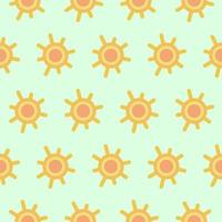 motif de soleil stylisé. soleil de dessin animé dessiné à la main sur un motif pour textiles, serviettes, papiers peints. vecteur