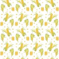 motif d'épis de maïs. maïs mûr jaune sur un motif pour les textiles de cuisine, les serviettes, les arrière-plans. vecteur