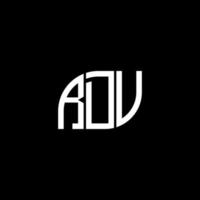 création de logo de lettre rdv sur fond noir. concept de logo de lettre initiales créatives rdv. conception de lettre rdv. vecteur