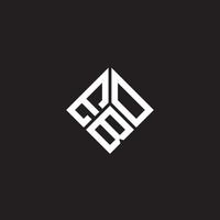 création de logo de lettre ebo sur fond noir. concept de logo de lettre initiales créatives ebo. conception de lettre ebo. vecteur