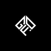 création de logo de lettre gfo sur fond noir. concept de logo de lettre initiales créatives gfo. conception de lettre gfo. vecteur
