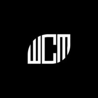 t. wcm lettre design.wcm lettre logo design sur fond noir. concept de logo de lettre initiales créatives wcm. wcm lettre design.wcm lettre logo design sur fond noir. w vecteur