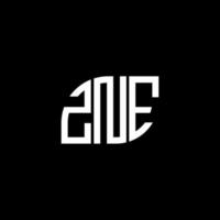 création de logo de lettre zne sur fond noir. concept de logo de lettre initiales créatives zne. conception de lettre zne. vecteur
