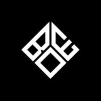 création de logo de lettre boe sur fond noir. boe creative initiales lettre logo concept. conception de lettre boe. vecteur