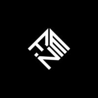 création de logo de lettre fnm sur fond noir. concept de logo de lettre initiales créatives fnm. conception de lettre fnm. vecteur