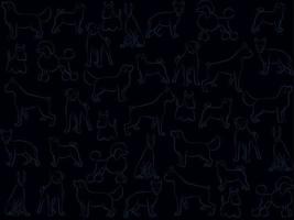 différentes races de chiens contour silhouette art dessin illustration vectorielle vecteur