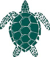 silhouette abstraite tortue bleu foncé vert émeraude illustration vectorielle vecteur