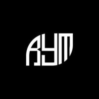 création de logo de lettre rym sur fond noir. concept de logo de lettre initiales créatives rym. conception de lettre rym. vecteur