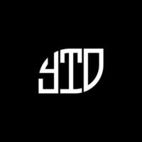 création de logo de lettre yto sur fond noir. concept de logo de lettre initiales créatives yto. conception de lettre yto. vecteur
