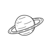 planète saturn cartoon vector illustration doodle style isolé sur blanc.