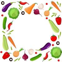 un ensemble de légumes biologiques frais, une illustration vectorielle de la récolte d'automne vecteur