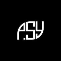 création de logo de lettre psy sur fond noir.concept de logo de lettre initiales créatives psy.conception de lettre vectorielle psy. vecteur