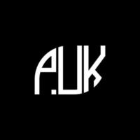 création de logo de lettre puk sur fond noir. concept de logo de lettre initiales créatives de puk. création de lettre vectorielle de puk. vecteur