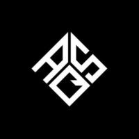 création de logo de lettre aqs sur fond noir. concept de logo de lettre initiales créatives aqs. conception de lettre aqs. vecteur