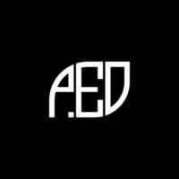 création de logo de lettre peo sur fond noir.concept de logo de lettre initiales créatives peo.conception de lettre vectorielle peo. vecteur