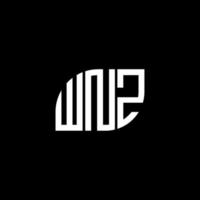 wnz lettre design.wnz lettre logo design sur fond noir. concept de logo de lettre initiales créatives wnz. wnz lettre design.wnz lettre logo design sur fond noir. w vecteur