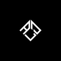 création de logo de lettre ald sur fond noir. concept de logo de lettre initiales créatives ald. conception de lettre ald. vecteur