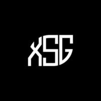 création de logo de lettre xsg sur fond noir. concept de logo de lettre initiales créatives xsg. conception de lettre xsg. vecteur