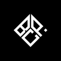 création de logo de lettre bcp sur fond noir. bcp creative initiales lettre logo concept. conception de lettre bcp. vecteur