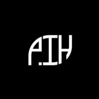 création de logo de lettre pih sur fond noir.concept de logo de lettre initiales créatives pih.conception de lettre vectorielle pih. vecteur