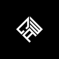 création de logo de lettre caw sur fond noir. concept de logo de lettre initiales créatives caw. conception de lettre caw. vecteur