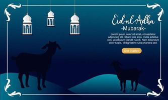 modèle de bannière de médias sociaux du festival islamique eid al adha mubarak vecteur