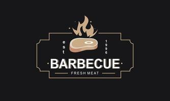 modèle de logo de barbecue créatif avec détails vecteur