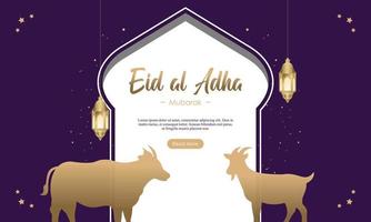 modèle de bannière de médias sociaux du festival islamique eid al adha mubarak vecteur