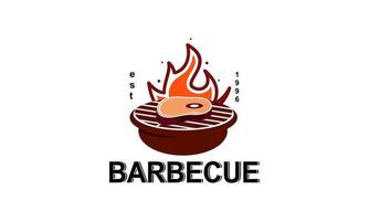 modèle de logo de barbecue créatif avec détails vecteur