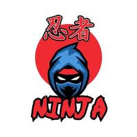 modèles de logo de dessin animé de mascotte ninja vecteur