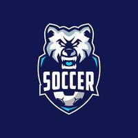 prime de conception de logo d'ours de football vecteur