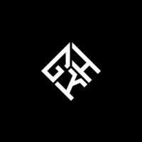 création de logo de lettre gkh sur fond noir. concept de logo de lettre initiales créatives gkh. conception de lettre gkh. vecteur